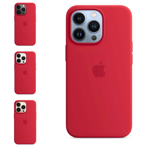 Чехол LUX Silicone Case для iPhone 13 Pro Red with MagSafe